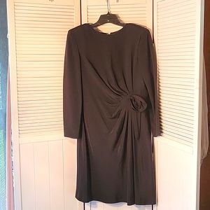 VINTAGE MARY MCFADDEN SILK RUCHED SHEATH DRESS SZ12